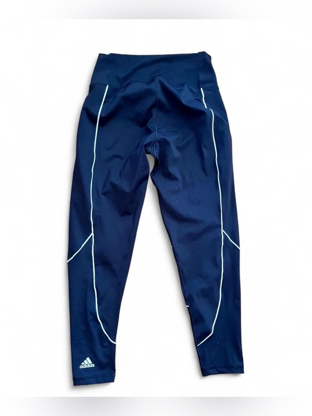 Adidas Womens Black Athletic Leggings with Contrast Piping